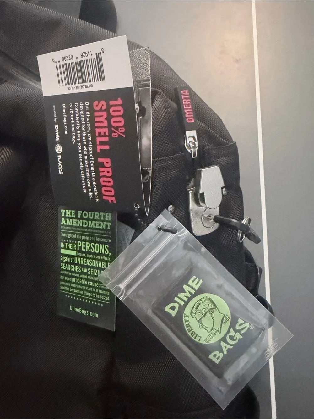DIME BAGS “Cleaner” Black Odor Sealing Lockable Duffel Bag w Key - New